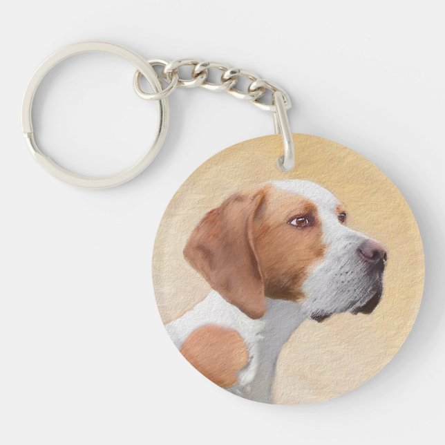 Pointer Painting - Cute Original Dog Art Keychain (Front)