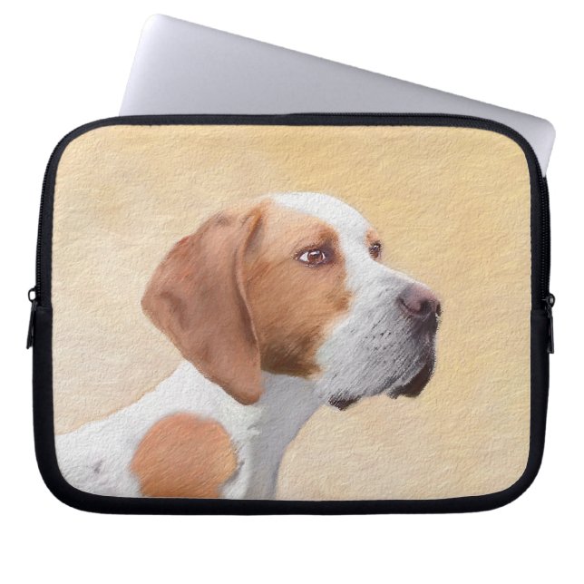 Pointer Painting - Cute Original Dog Art Laptop Sleeve (Front)
