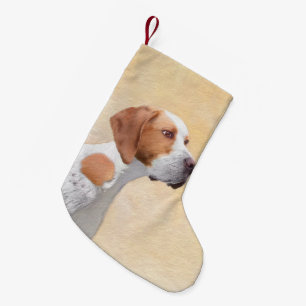 Pointer Painting - Cute Original Dog Art Small Christmas Stocking