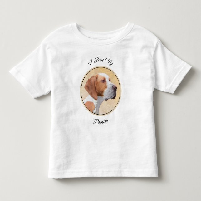 Pointer Painting - Cute Original Dog Art Toddler T-shirt (Front)