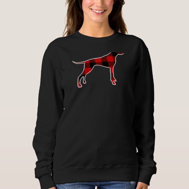 Pointer Red Buffalo Plaid Dog Pet Matching Pj Fami Sweatshirt (Front)