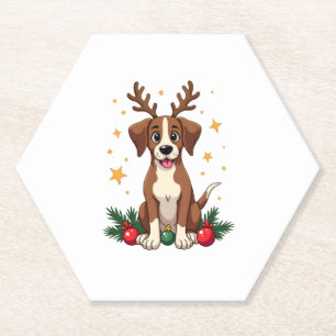 Pointer Reindeer Ears Paper Coaster
