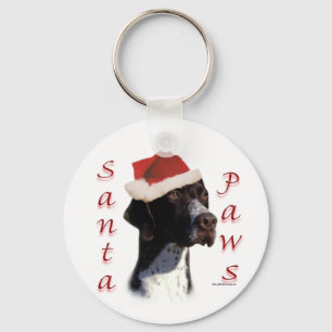 Pointer Santa Paws Keychain