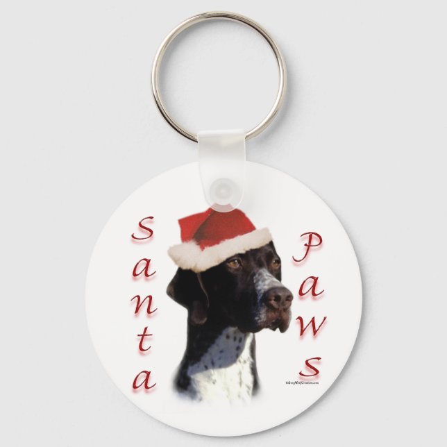 Pointer Santa Paws Keychain (Front)