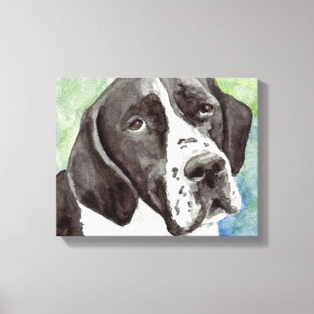 Pointer Watercolor Canvas Art (Front)