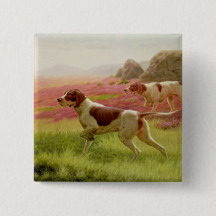 Pointers in a Landscape, 19th century 2 Inch Square Button