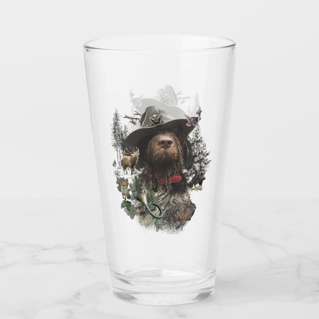 Pointeur À poils durs allemand, Verre de chasse de (Dos)
