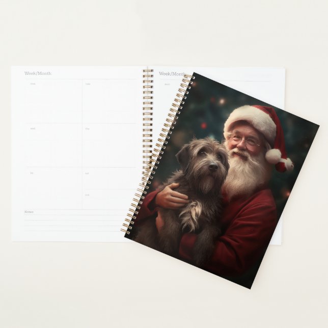 Pointeur à poils durs Griffon Noël du Père Noël (Devant avec enveloppe)