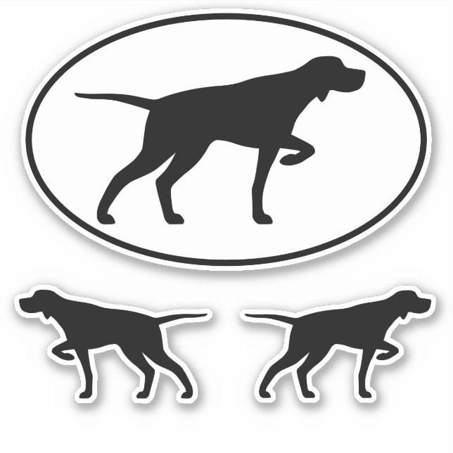 Pointeur Pointeur Chien Silhouettes Sticker Vinyl  (Devant)