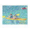 Pointillism kayak scene, by Cheryl Paton, postcard