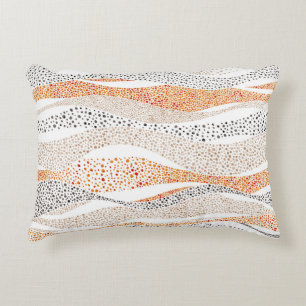 Pointillism Wavy Polka: Cute Doodle Textile Accent Pillow