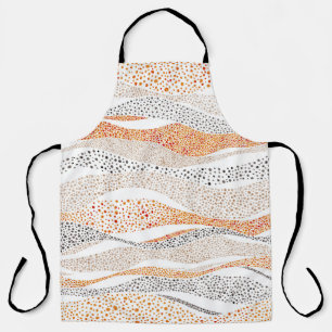 Pointillism Wavy Polka: Cute Doodle Textile Apron