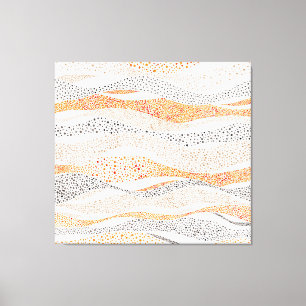 Pointillism Wavy Polka: Cute Doodle Textile Canvas Print