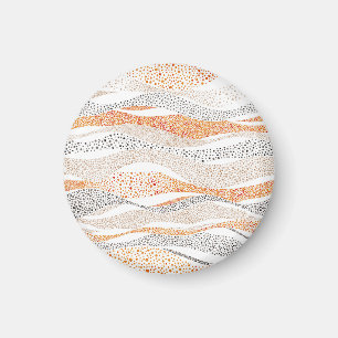 Pointillism Wavy Polka: Cute Doodle Textile Magnet