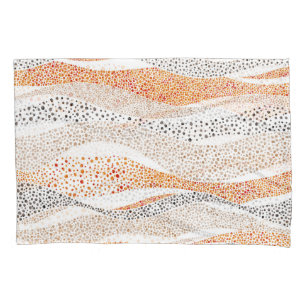 Pointillism Wavy Polka: Cute Doodle Textile Pillowcase