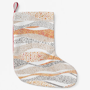 Pointillism Wavy Polka: Cute Doodle Textile Small Christmas Stocking