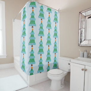 Pointillisme Arbres de Noël Douche rideaux