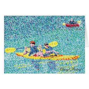 Pointillisme kayak peinture de scène, Cartes