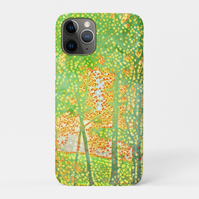 Pointilliste arbres Coque-Mate coque iphone (Dos)