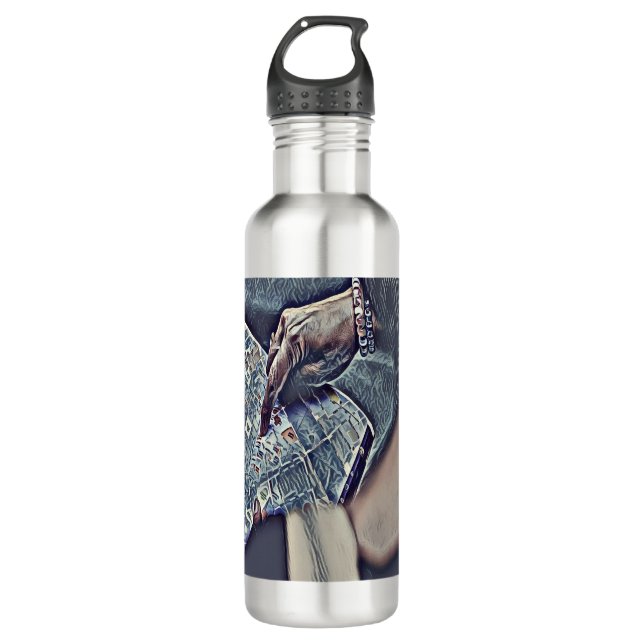 Pointing at the map 710 ml water bottle (Front)