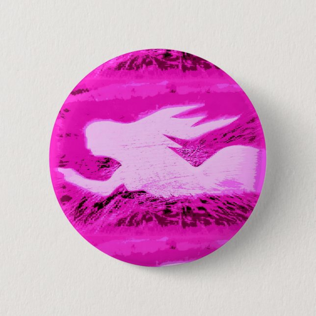 pointing pink mermaid 2 inch round button (Front)