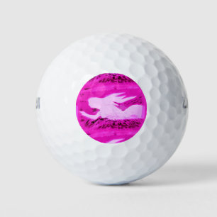 pointing pink mermaid golf balls