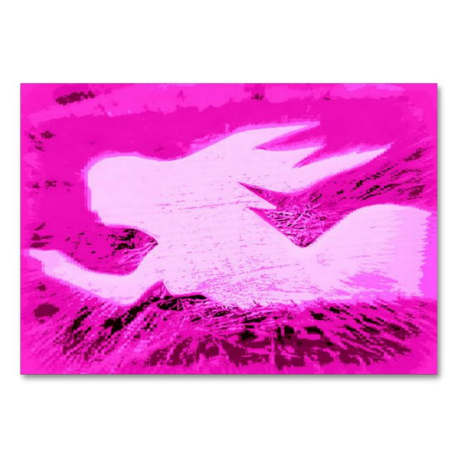 pointing pink mermaid table number (Front)