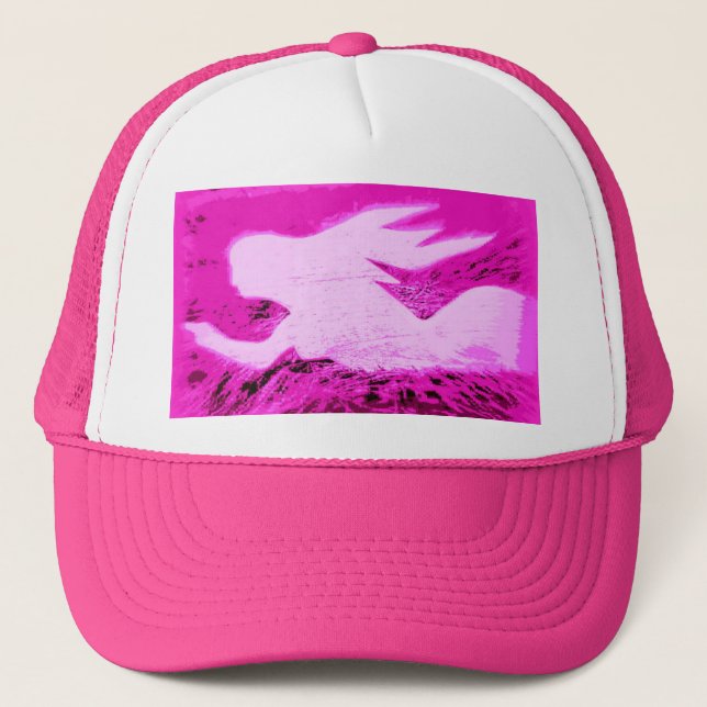 pointing pink mermaid trucker hat (Front)