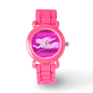 pointing pink mermaid watch