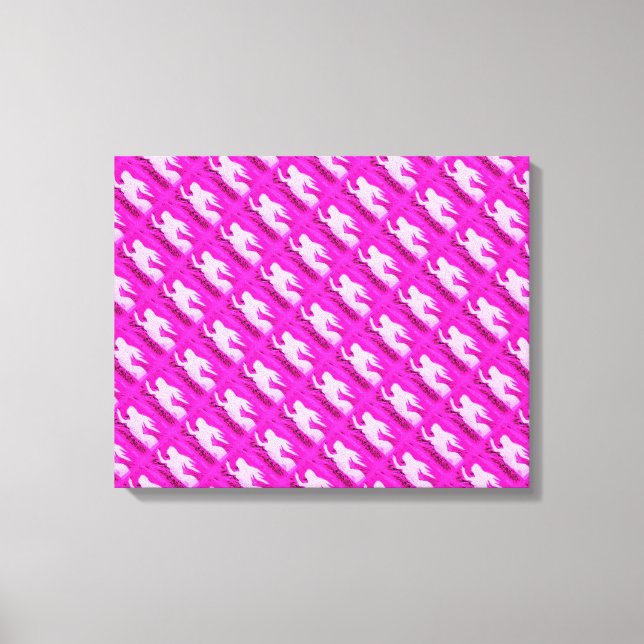 pointing pink mermaids canvas print (Front)