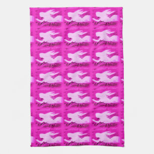 pointing pink mermaids kitchen towel