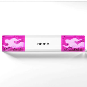 pointing pink mermaids nameplate