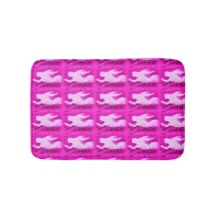 pointing pink mermaids pattern bath mat