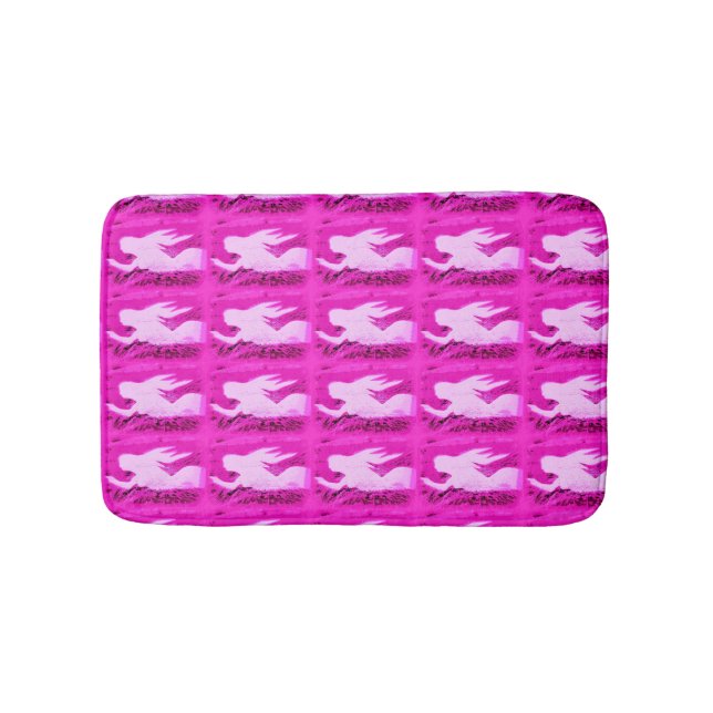 pointing pink mermaids pattern bath mat (Front)