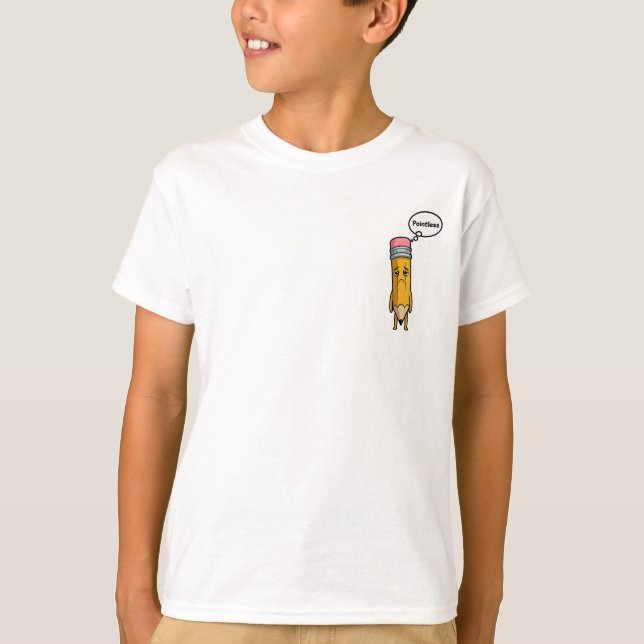 Pointless Pencil Sad Thought Bubble Kids T-Shirt (Front)