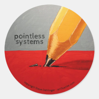 pointless round sticker