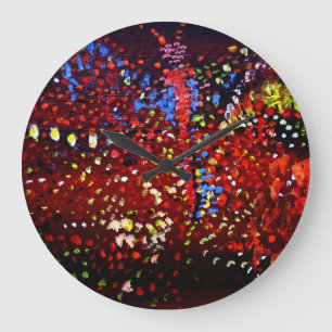 Points Abstraits Peinture Love Round Wall Horloge