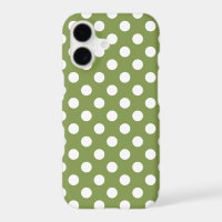 Points blancs sur vert olive
