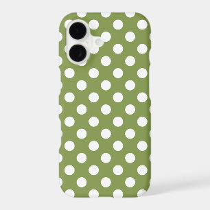 Points blancs sur vert olive