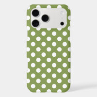 Points blancs sur vert olive