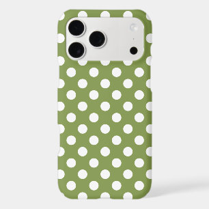 Points blancs sur vert olive