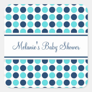 Points bleus Baby shower Favoriser les autocollant