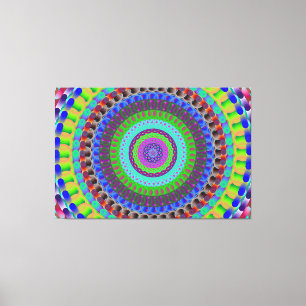 Points Bleus Mandala Cercle toile étirée Impressio