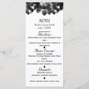 Points caviar noir et blanc Menu Mariage moderne