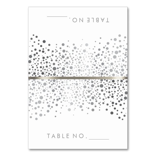 Points Confetti Argent Élégants | Cartes de tente (Par défaut)