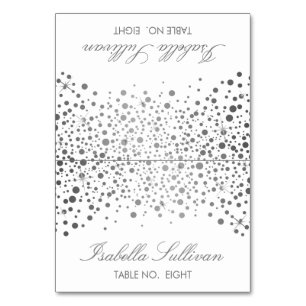 Points Confetti argent et blanc Nom Cartes