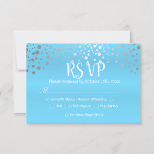 Points Confetti Bleu Bébé et Argent - RSVP
