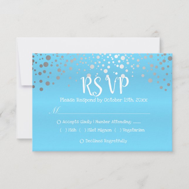 Points Confetti Bleu Bébé et Argent - RSVP (Devant)