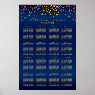 Points Confetti bleu et or de la Marine 16 Tableau