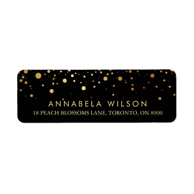 Points Confetti Faux Gold Foil Noir (Devant)
